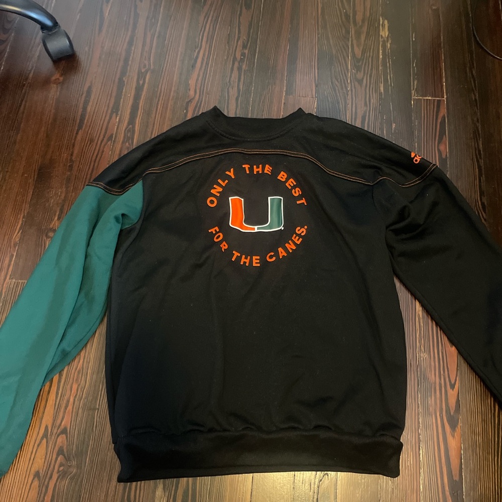 Black and Green Sweatshirt with University of Miami Logo